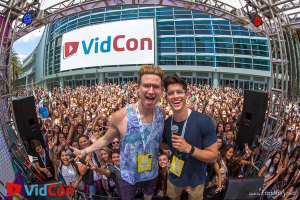 Ricky Dillon and Hunter March Outside of Vidcon. Source: Vidcon.com