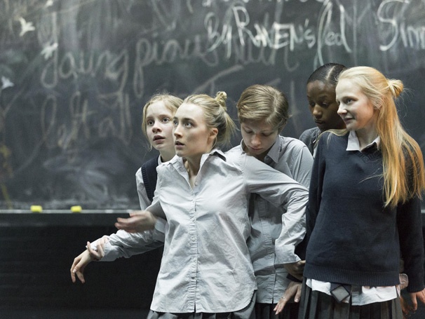 Elizabeth Teeter, Saoirse Ronan, Tavi Gevinson, Ashlei Sharp Chestnut and Erin Wilhelmi in Arthur Miller's The Crucible. Photo Credit: Jan Versweyveld