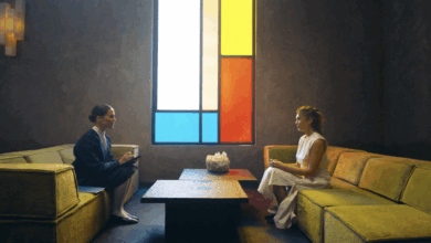 Alicia Vikander and Elizabeth Olsen in 'The Assessment'. Image Courtesy of Magnolia Pictures.